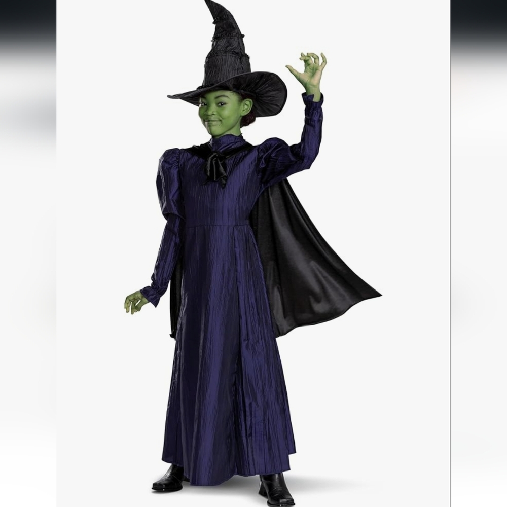 Wicked Elphaba Costume Cape and Hat Size Small